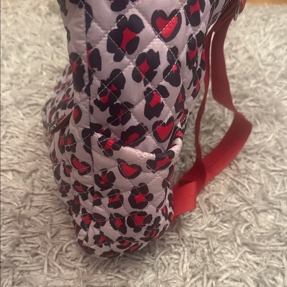 MZWallace Metro Convertible Heart Patterned Backpack - Red and Black Quilted - Picture 9 of 9